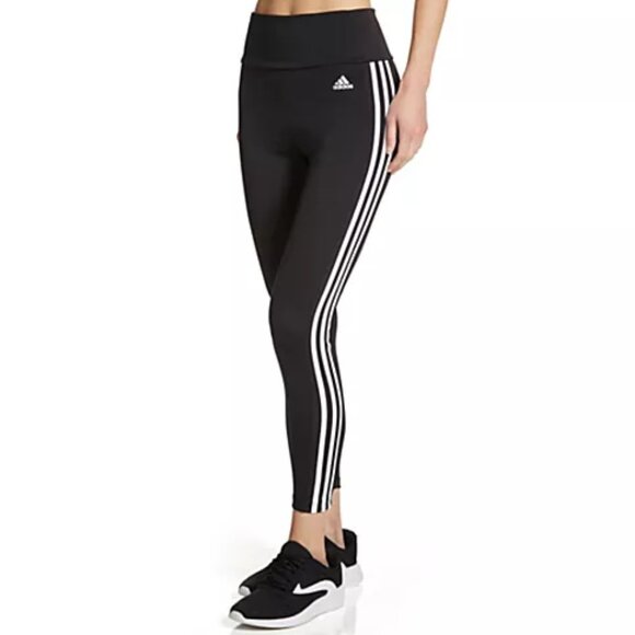 Adidas 3 Stripes High Rise 7/8 Length Tights | Size S | NWT | Black - Picture 2 of 4
